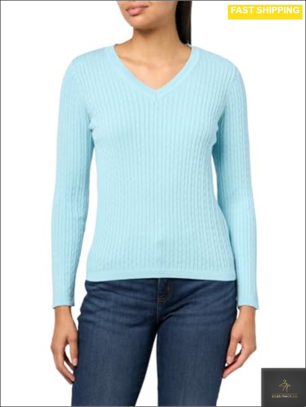 Cable Knit V-Neck Long Sleeve Sweater